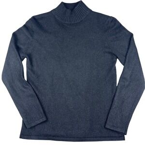 Pursuits Ltd Womens Black 100% Cashmere Mock‎ Neck Long Sleeve Sweater Size M
